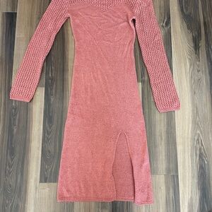 Elegant terracotta Knit Dress
